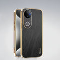 Vivo V50 5G Premium Electroplated Frame Gold Thread Pattern Soft Case