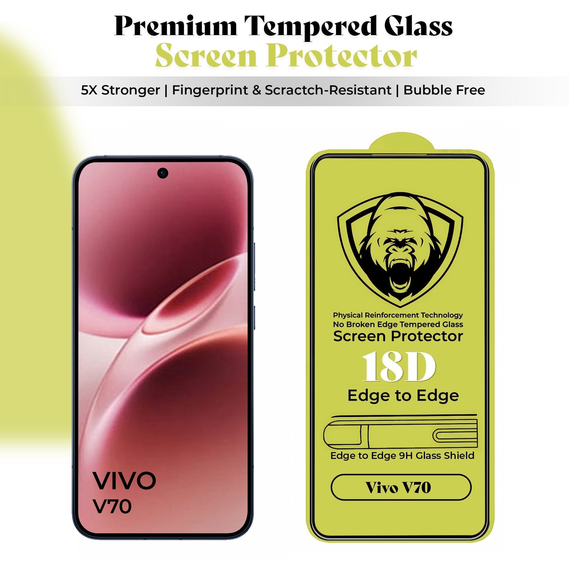 Vivo V70 5G Transparent Shockproof Case With Airbag Corners