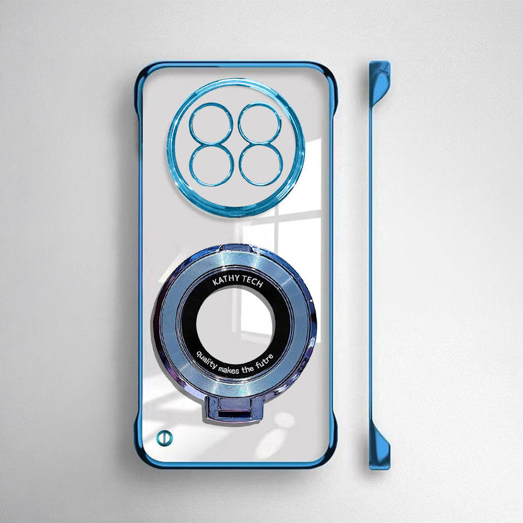 Realme 13 Pro+ 5G Blue phone case with camera lens protector on a light gray background